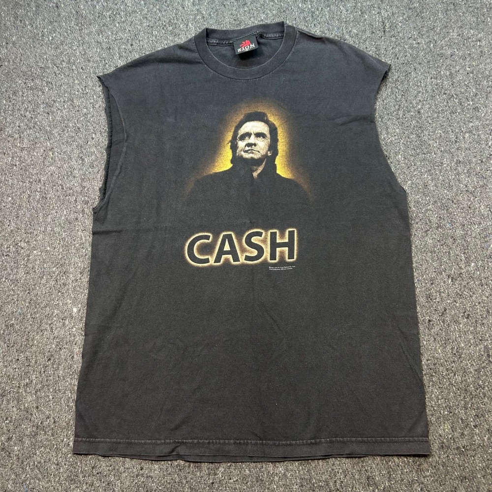 Zion Johnny Cash Muscle Tee 1X Mens Black Grunge 2004 Graphic Sleeveless Shirt